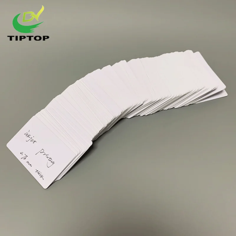 

100pcs INKJET PRINTING Toptip Double-sided Printable Credit Card Size 85.5*54mm NFC White PVC Card Inkjet Dye-sublimation Printa