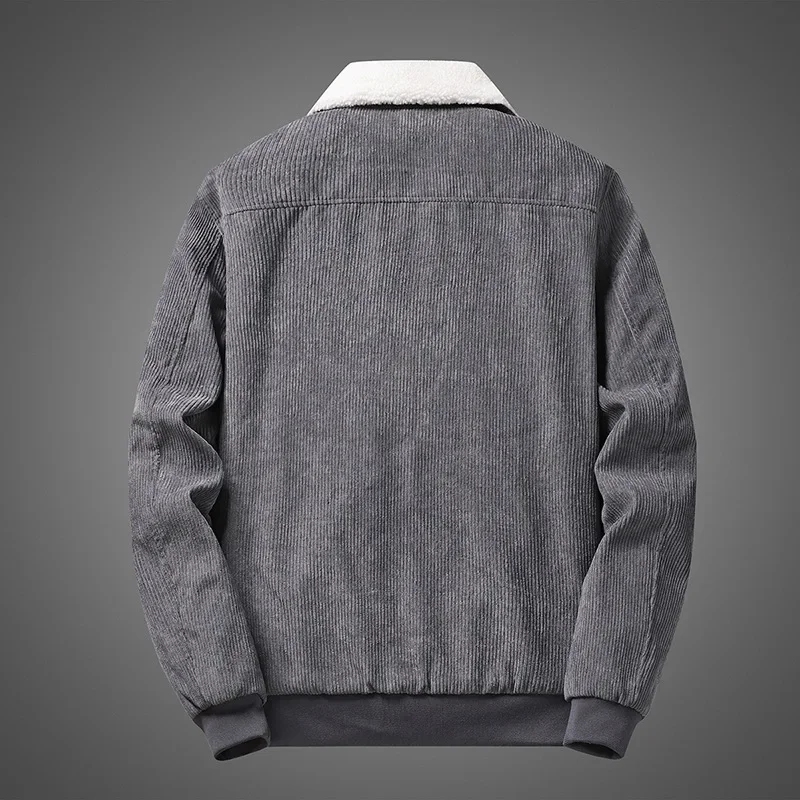 Męska grubsza ciepła kurtka puchowa z polaru Casual Jaquetas Nowa moda Krótka kurtka Witner Rozmiar 5XL Męski sztruksowy płaszcz zimowy