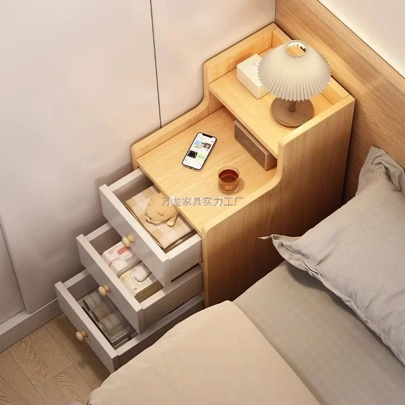 Small bedside table Simple modern crevice Extremely narrow storage cabinet Household bedroom shelf Mini simple bedside table