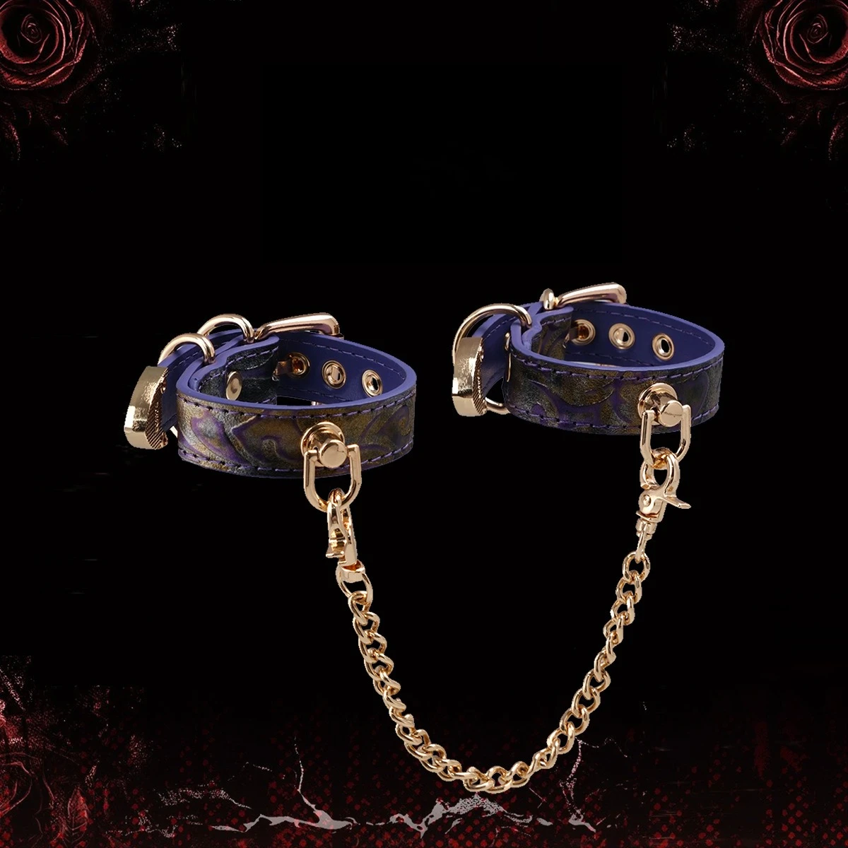 

Subculture Snake Skin Handcuffs Hand and Foot Rings Confinement Puppy Choke Chain Wristband