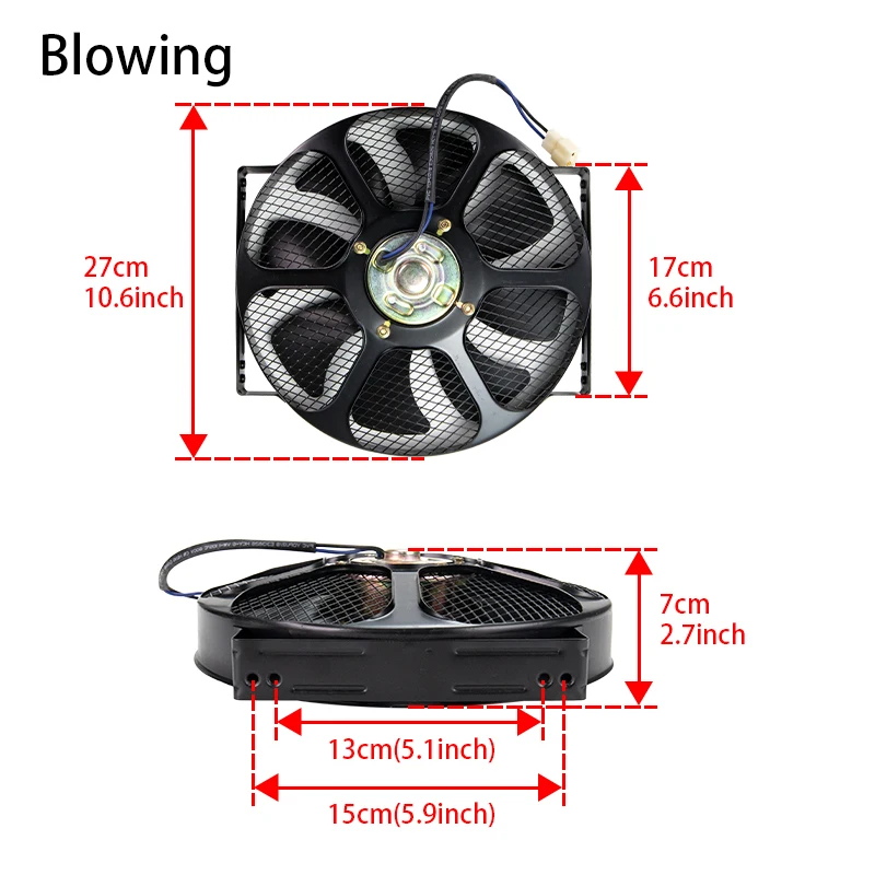 Universele 10 Inch Radiator Fan 12V 24V Slanke Radiator Elektrische Koelventilator A/C Ac Auto Air conditioning Truck Auto Voertuig
