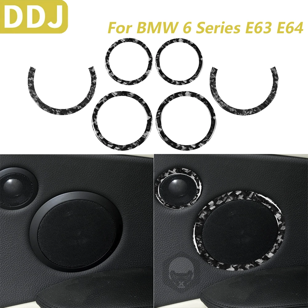 

Для BMW 6-й серии E63 E64 M6 2004-2010, кованое углеродное волокно, передняя и задняя дверная панель динамика, декоративная крышка, автомобильные аксессуары, наклейка