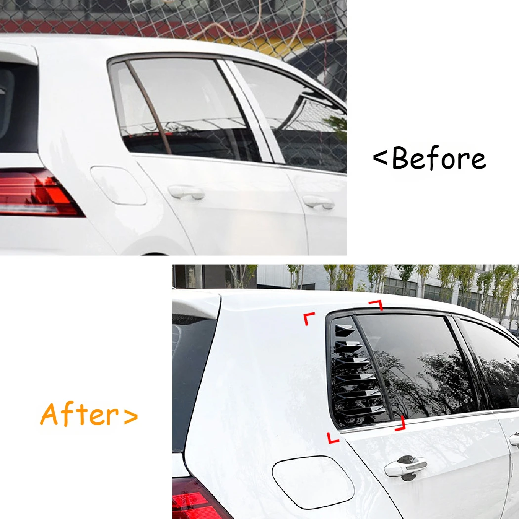 Rear Side Window Trim Spoiler For VW Golf 7 MK7 MK7.5 2013-2019 Simulation Shark Gills Cover Louver Air Vents Auto Accessory