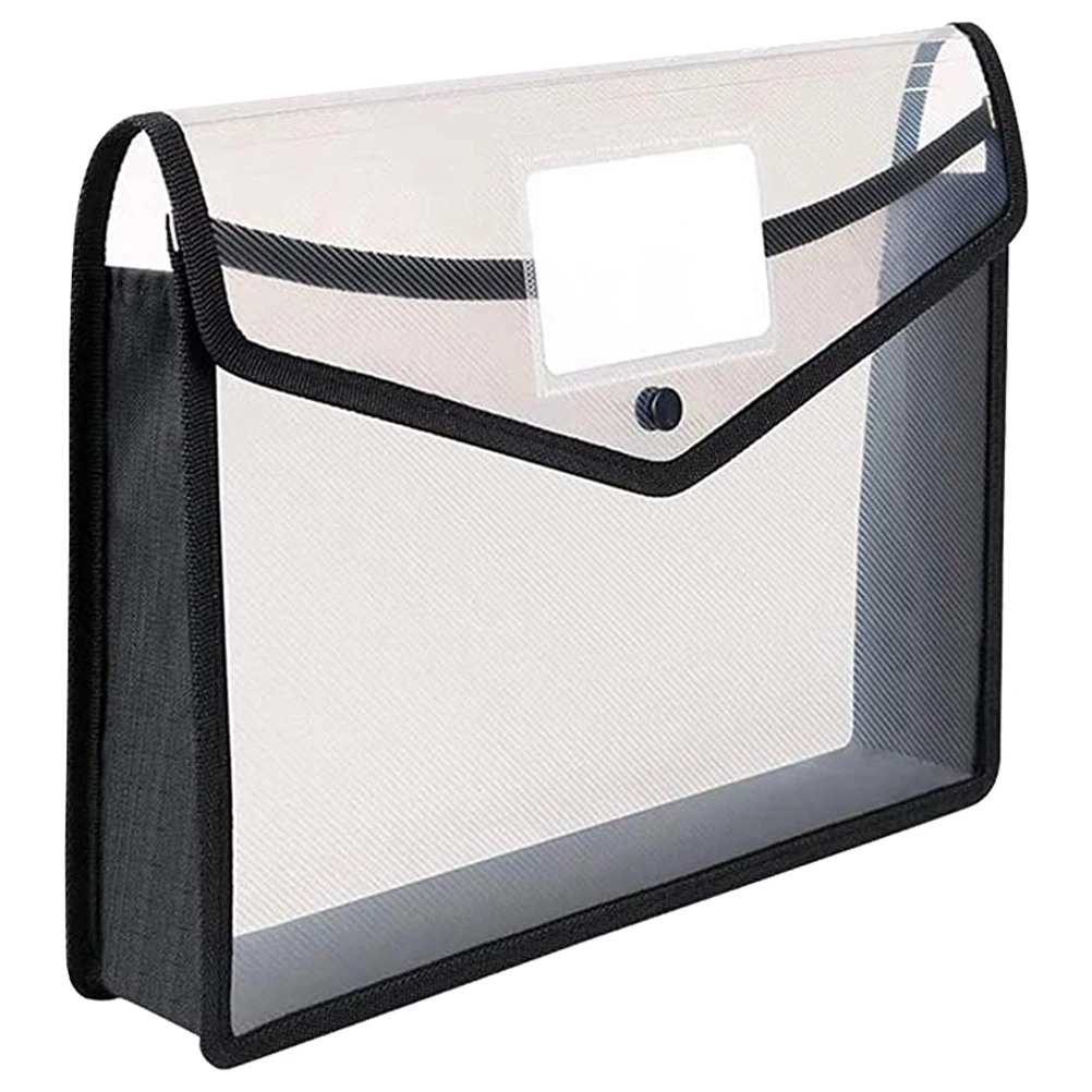 

Office File Folder Expanding File Wallet Clear Large Capacity Transparent Plastic Document Bag for A4 Files Document Storage