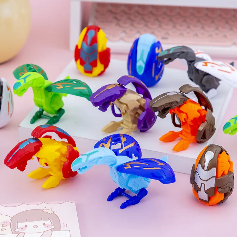 10PCS Kids Deformable Dinosaur Egg Toy Simulation Dinosaur Twist Egg Robot Boy Puzzle Decompression Toy Kindergarten Reward Gift