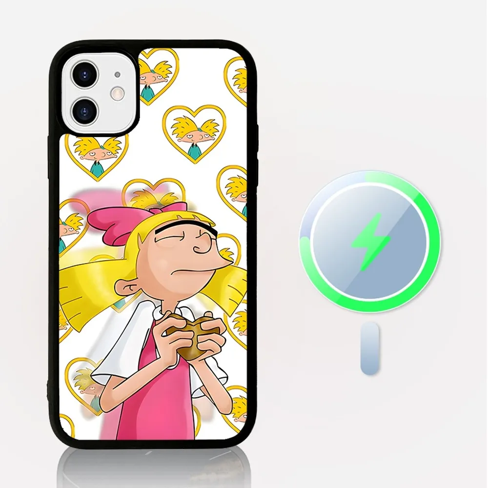 Hey A-Arnold H-Helga Phone Case Magnetic Case For IPhone 16 14 13 12 11 15 Pro Max Plus For Magsafe Wireless Charge Cover