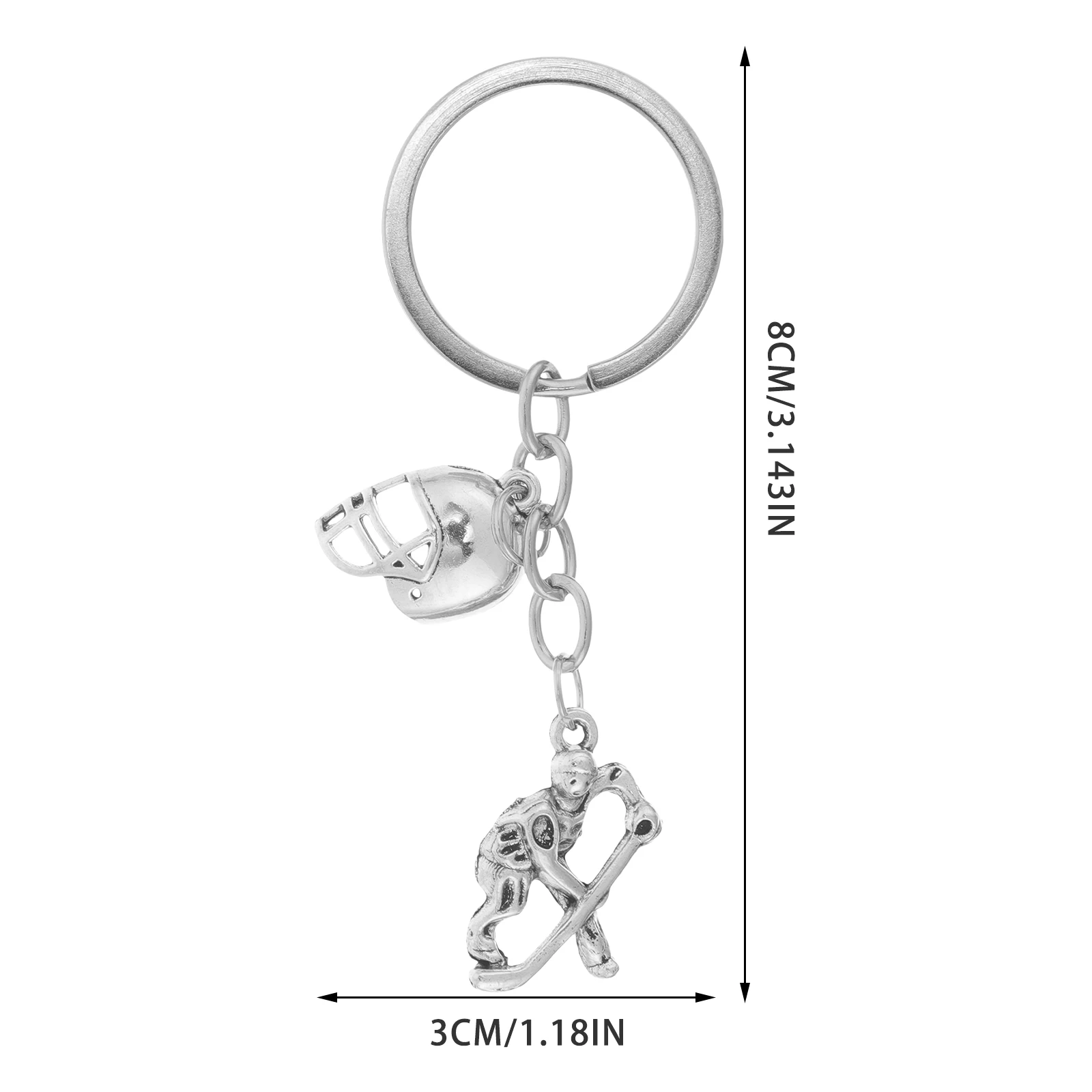 

Hockey Keyring Player Charm Metal Sports Pendant for Bag Backpack Decoration Ice Hockey Keychain Accessories