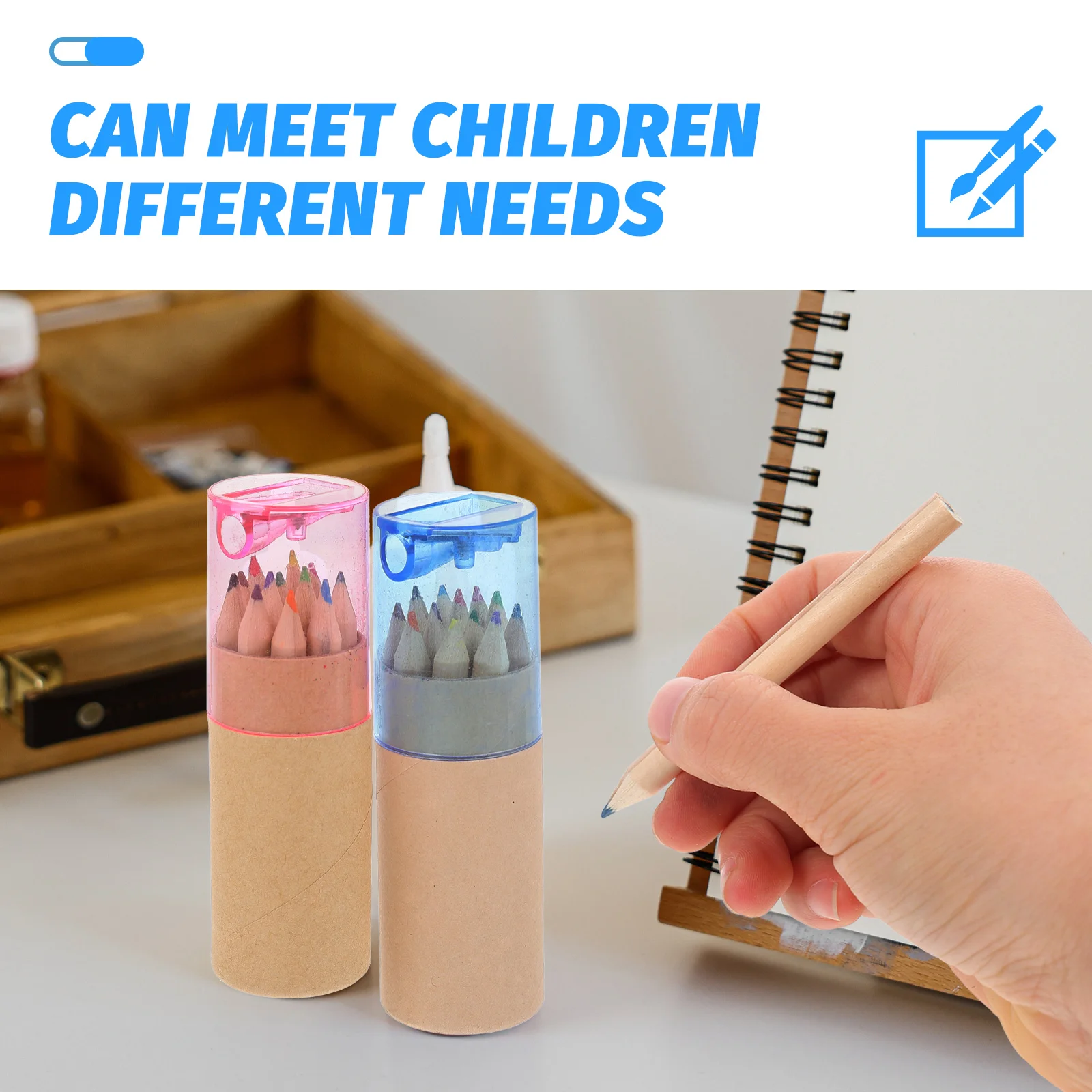 24 Pcs Colored Drawing Pencils Convenient Coloring Portable Lead Log Watercolor Kids Wooden Premium Toddler