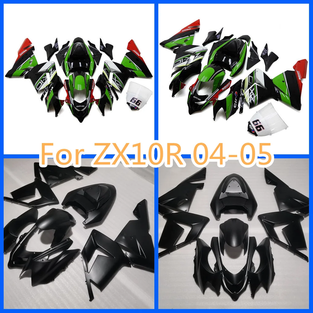 High Grade Motorcycle Fairing Body Repair Bodykit for Kawasaki ZX10R 04 05 2004 2005 ZX-10R 100% Fit Injection Mold Free Custom