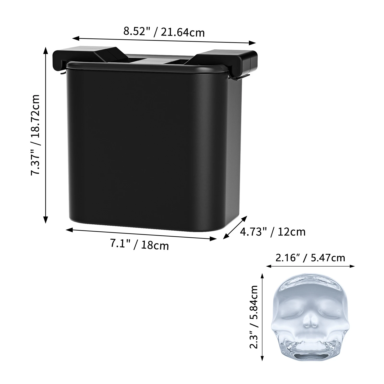 Skull-Shaped Crystal Clear Transparent Ice Cube Tray Maker Silicone Ice Sphere Ball Maker Mold for Cocktail,Whiskey Drinks