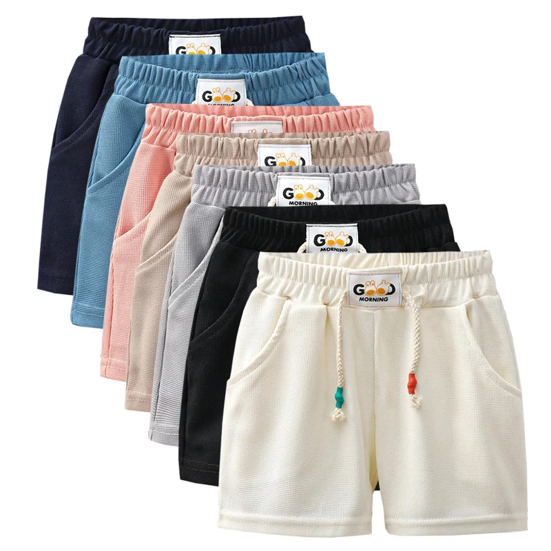 1pcs Summer Kids Shorts Boys Girls Solid Color Short Baby Solid Color Casual Pant Children Short Pant Sport Clothing Outwear