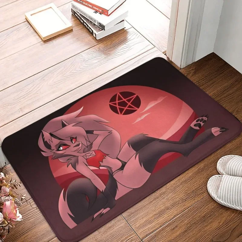 Loona V2 Anime Character Flannel Doormat - Lightweight, Machine Washable, Non-Slip Rectangle Bath Mat for Indoor Use - 1PCS