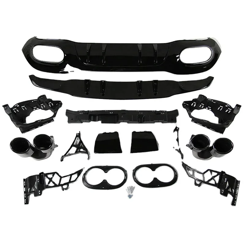 A45s Style Rear Diffuser Exhaust Tips for  W177  Bumper Hatchback 19+