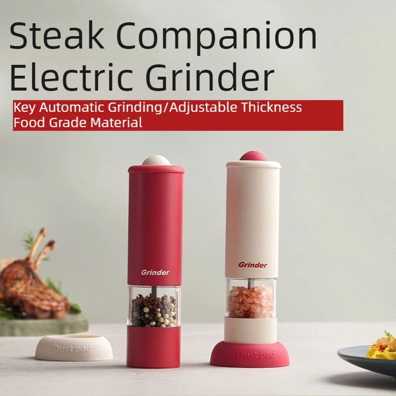 Electric  Grinder, Electric USB-Charging Portable Pepper & Salt Grinder with One-Handed Filling and Non-Slip Base
