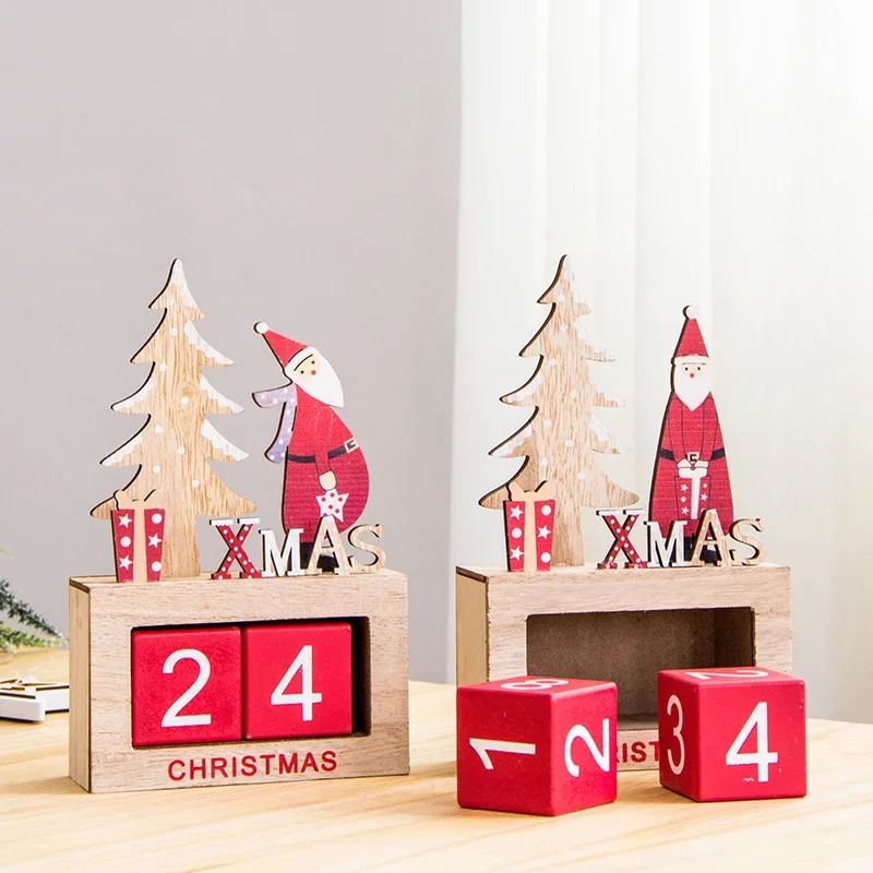 

Christmas calendar decorations, wooden gifts, shopping mall counter