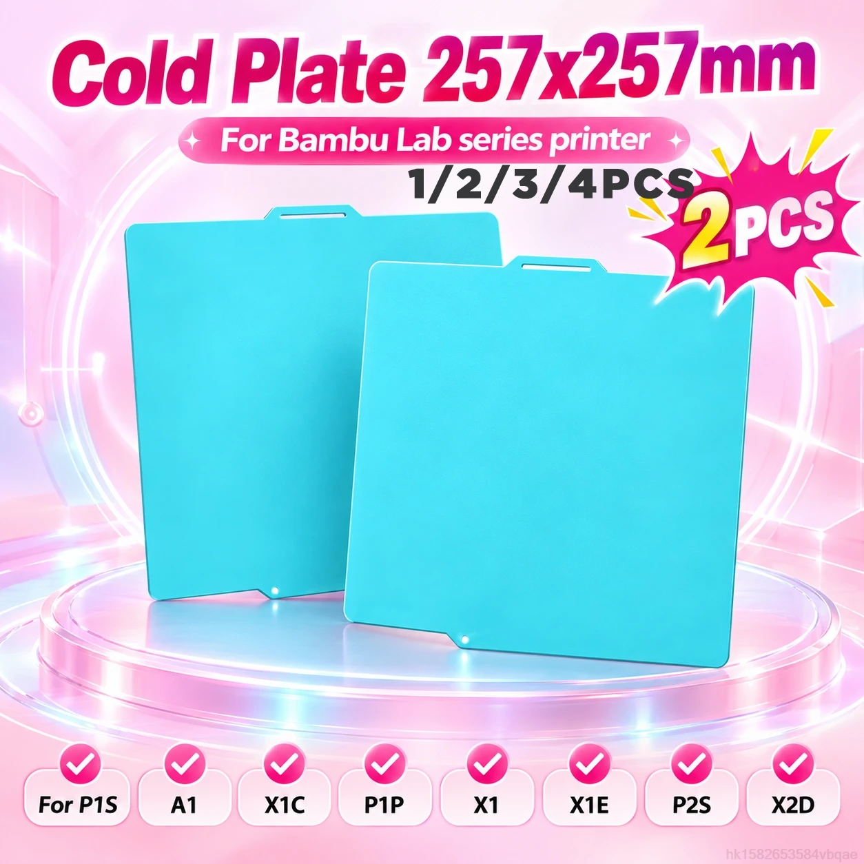 For Bambu Lab X1 X1C P1S P1P A1 X2D 257x257mm Cool Plate Build Plate Spring Steel Double Sided No Heat Strong Adhesion Cold Bed