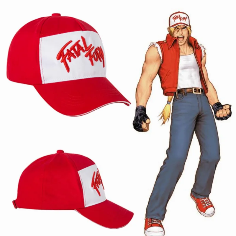 Games Terry Bogard Baseball Cap King of Fighters Embroidery Cotton Fatal Fury Hat Cosplay Adjustable Unisex Outdoor Prop Gift