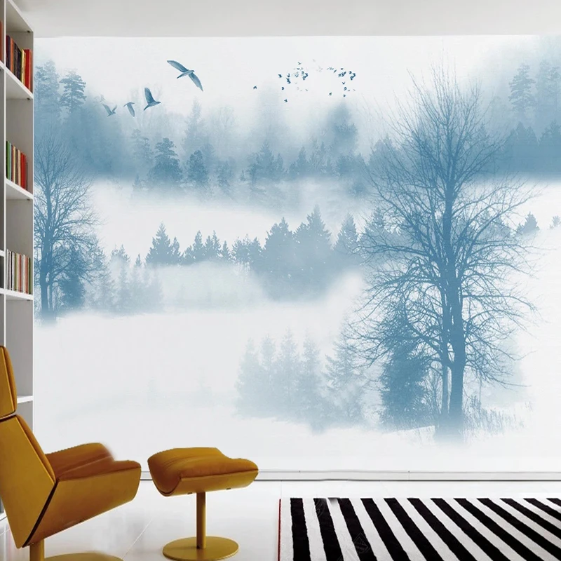 

Custom 3D Cartoon Wallpaper Modern Cloud Forest Trees Wall Mural For Kids Room Bedroom Sofa Home Decor Wall Paper Papier Peint