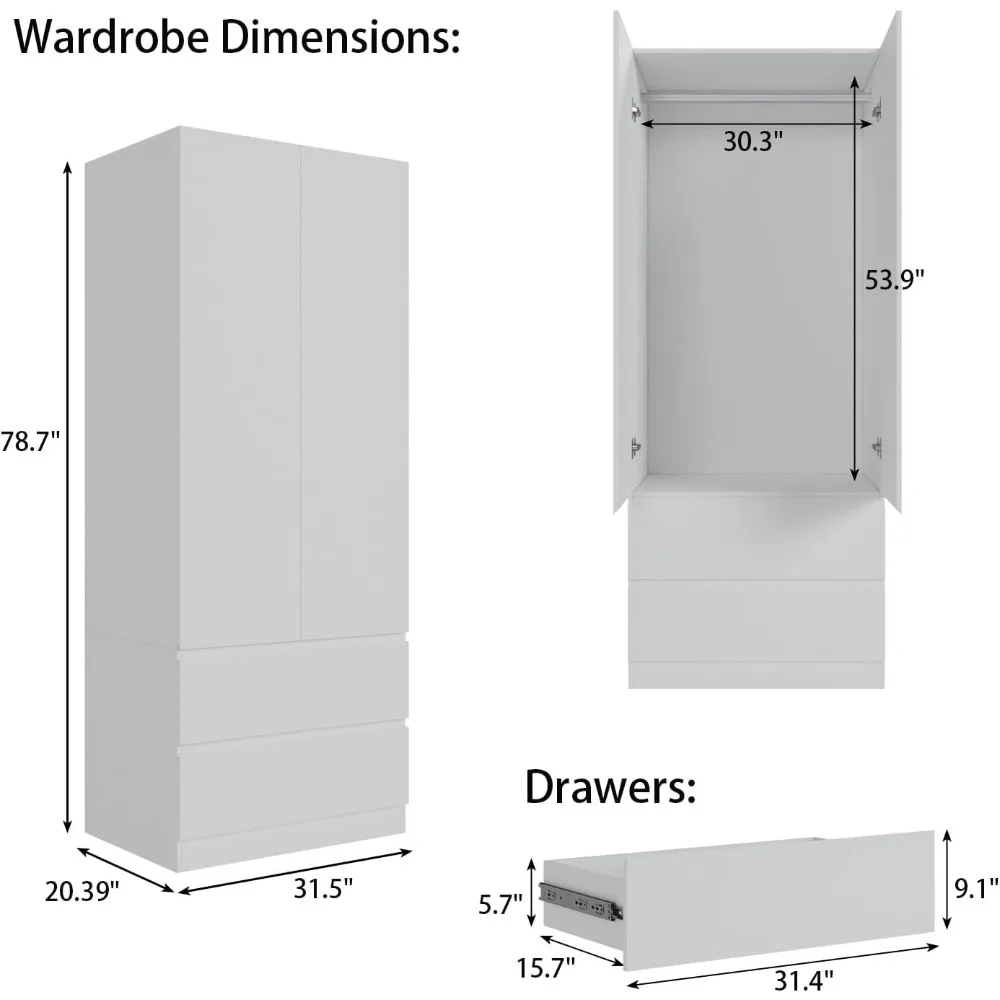 منظم خزانة غرفة النوم قائم بذاته مع قضيب تعليق وأدراج تخزين #2