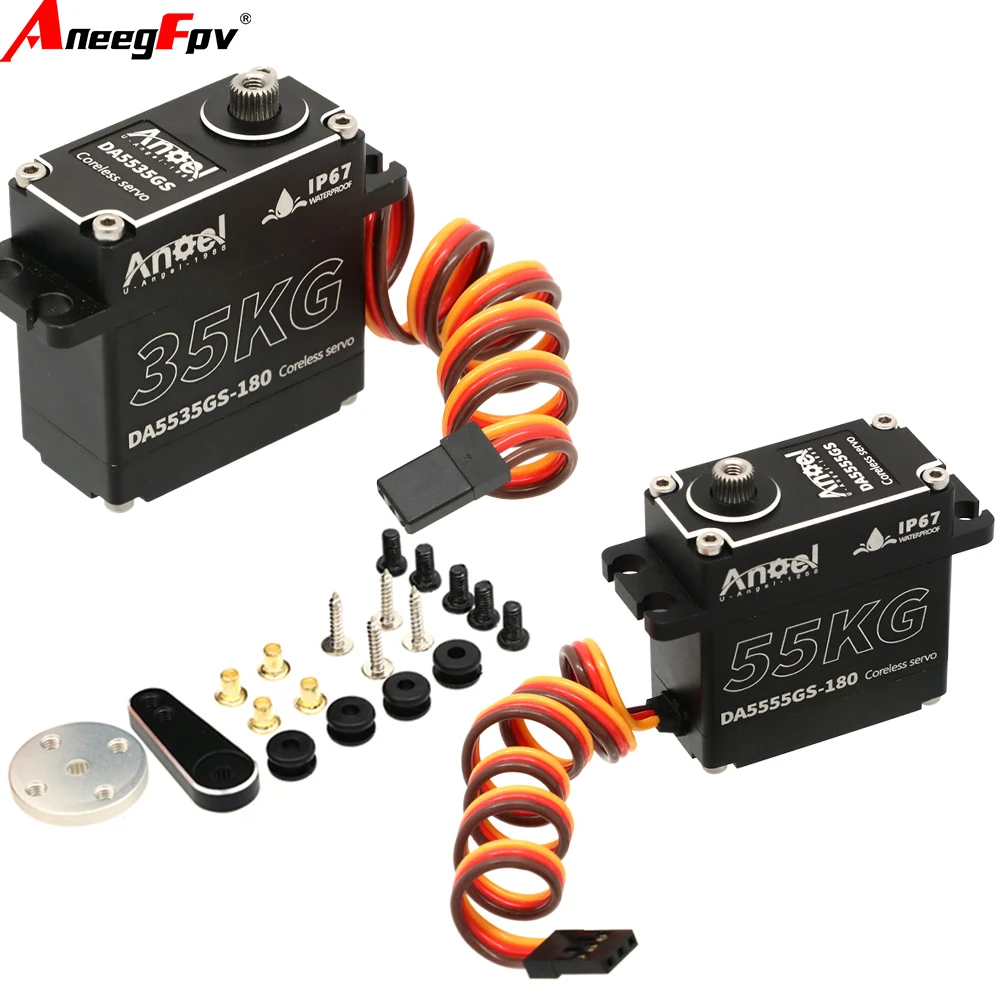 UAngel Aluminum Case Waterproof Servo 35KG 45KG 55KG  Digital Metal Gear HV Coreless Servo for1/8 1/10 RC Car Truck Crawler Boat