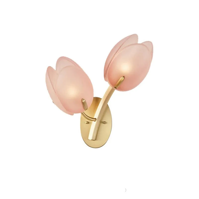 

French art bud wall lamp Nordic cream style villa model room living room background wall bedroom bedside ambient light