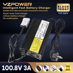 YZPOWER 100.8V 3A ładowarka akumulatorów litowych szybkie i wydajne ładowanie 90V akumulatory litowe uniwersalne z wentylatorami