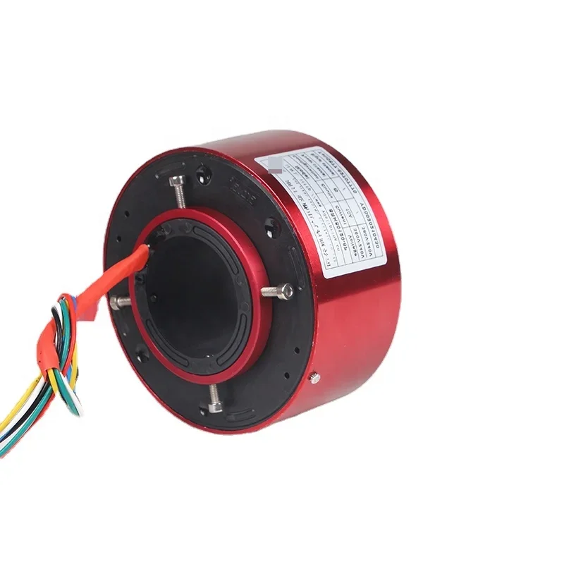 Through Hole Electric Slip Ring Fully Enclosed Rotary Joint 6 Wires High Performance Hollow Shaft Slip Ring