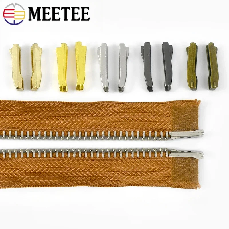 

10/30Sets 3#5#8#10# Double Open Metal Zipper Non-slip Stopper for Sewing Clothes Jacket End Lock Fastener Replacement Repair Kit