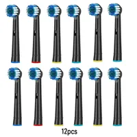 12PCS Black Replacement Brush Heads For Oral B Electric Toothbrush Advance Power Vitality Precision Clean Pro Health Triumph 3D