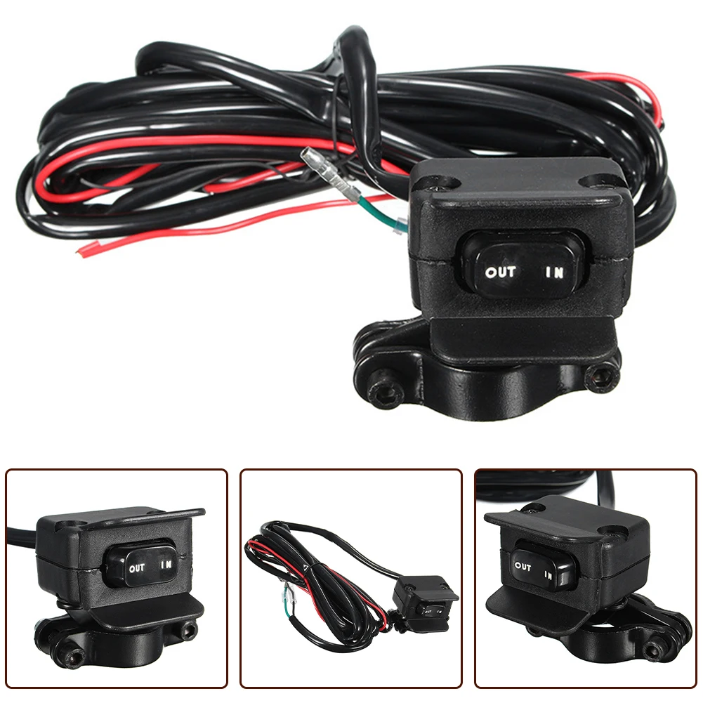 

300cm ATV UTV Winch Rocker Switch Handlebar Control Switch Rocker Control Line 12V ABS Black Accessories For Vehicles