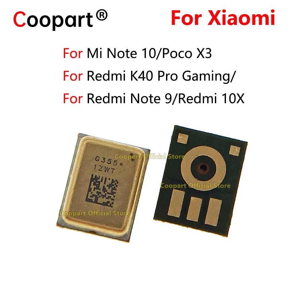 2-100Pcs Coopart For Xiaomi Mi Note 10/Poco X3/Redmi K40 Pro Gaming/Redmi Note 9/10X Mic Speaker Inner Microphone Transmitter