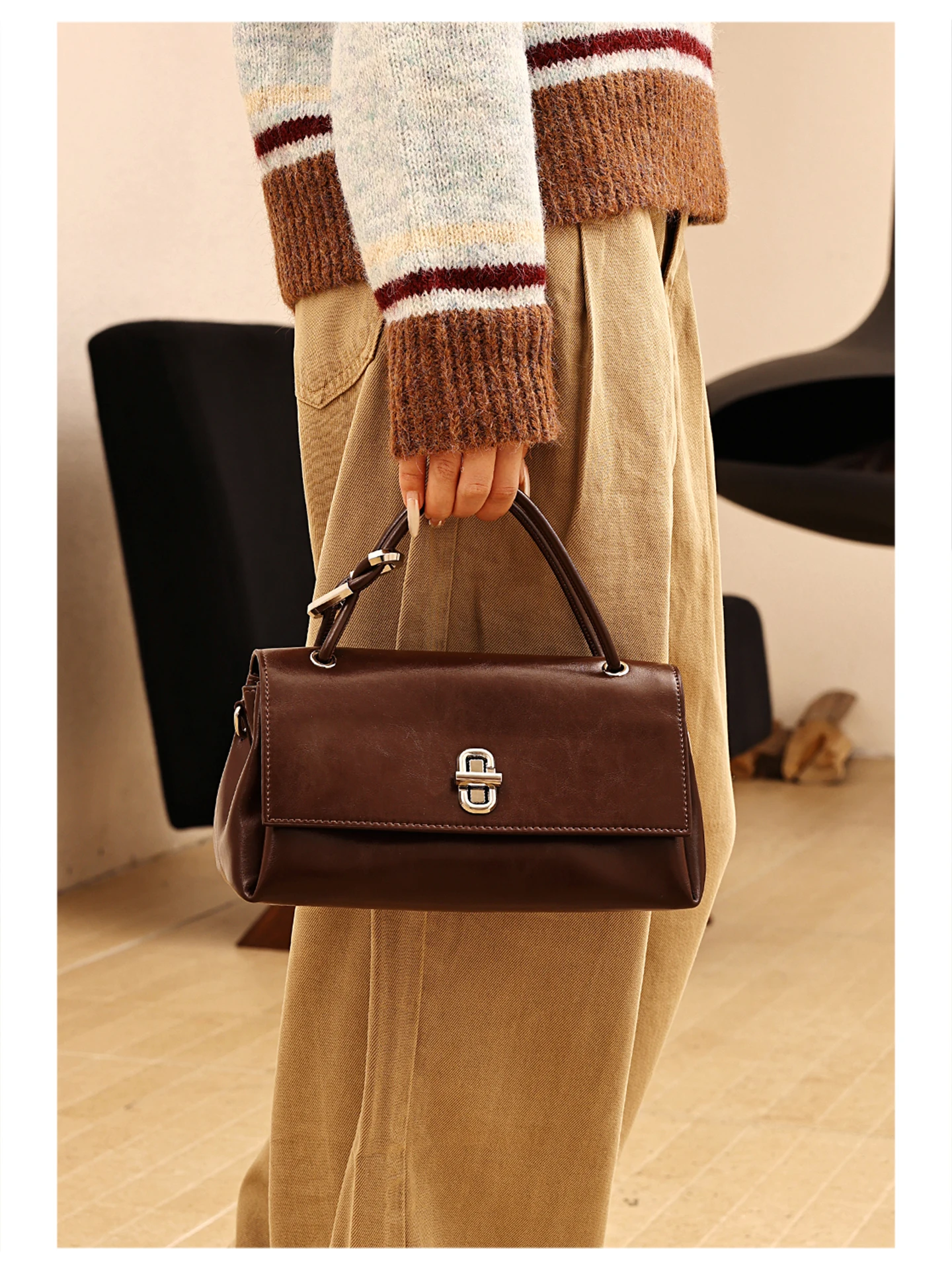 

Винтажная женская сумка из натуральной кожи, кроссбоди, универсальная, новинка Весна 2026, модель GXFMOD, дизайнерская сумка из небольшой партии