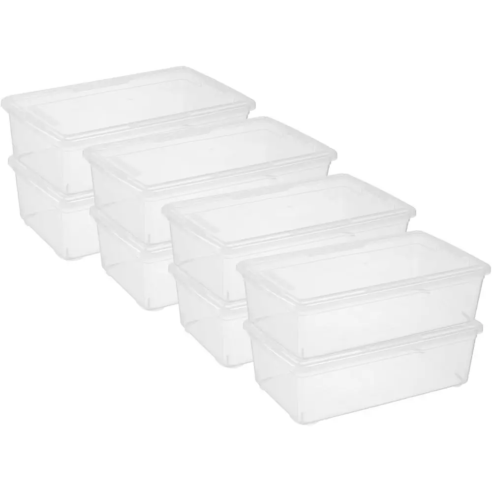 

Набор из 8 прозрачных пластиковых контейнеров для хранения объемом 6 кварт с прозрачными крышками, штабелируемые ящики-органайзеры для сенсорных игр