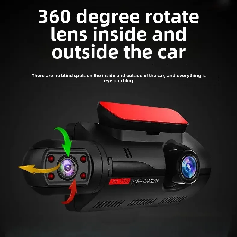 A68 Car Dash Cam With Wifi Mobile Phone Interface Dual Lens Rotating Lens 1080P Front And Rear Camera Motorcycle Equipment Acces