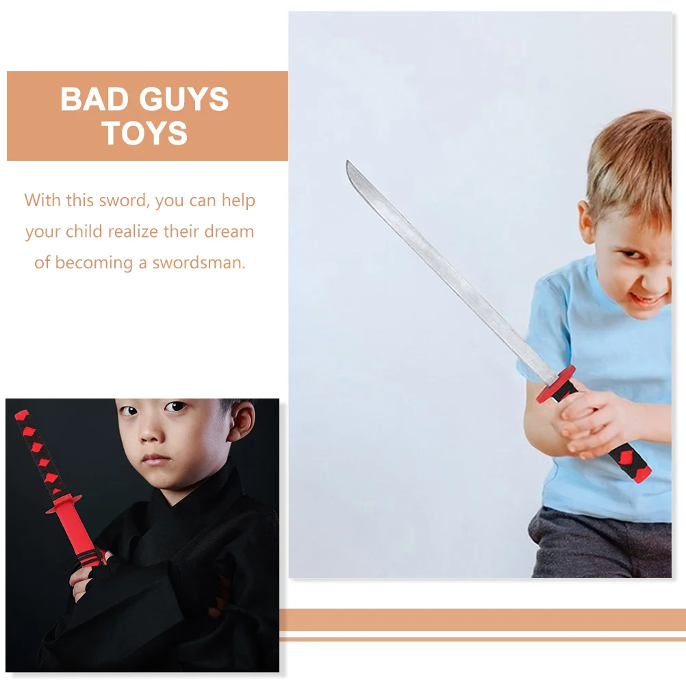 2 Pcs Children’s Toys Japanese Samurai Sword Halloween Supply Paint Cosplay Props Playthings Wear-resistant