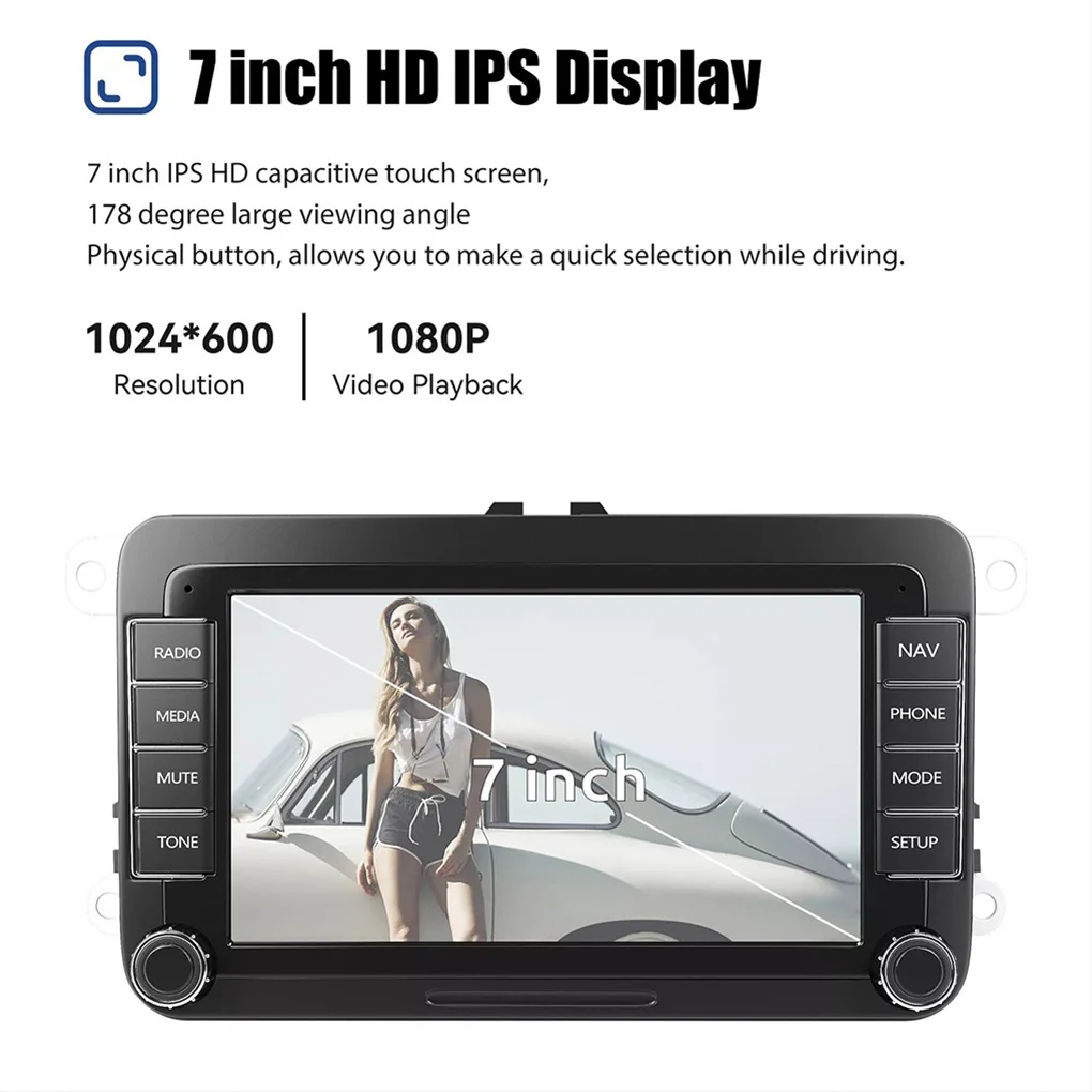 Black High Performance GOLF MK5 MK6 7 Car Stereo Offering 264 Watts Of Power And Sound Clarity