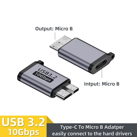 USB C 3.0 Micro B Male to Type C Female Adapter Type-C To Micro B Connector for Laptop External Hard Drive Disk Box Samsung S5