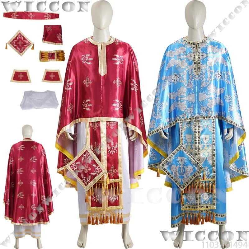

Средневековый стиль священника, средневековый халат 2025 года, одежда на Хэллоуин, косплей, красное, синее, 2 цвета, длинное пальто, платье, вечерние, карнавал, Cos