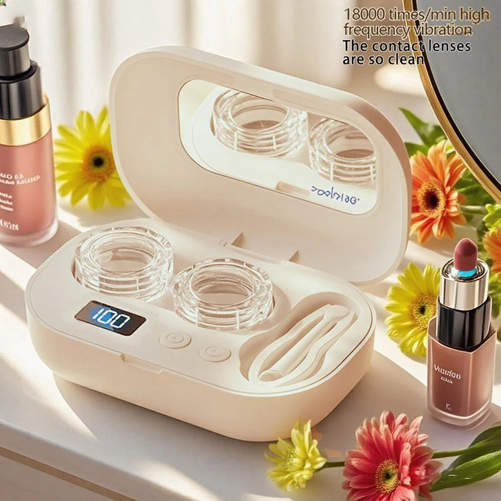 

USB Rechargeable Contact Lens Sonic Cleaner - Quick Cleaning Tool for Comfortable, Hygienic Lens Care | Effectively Removes Dirt