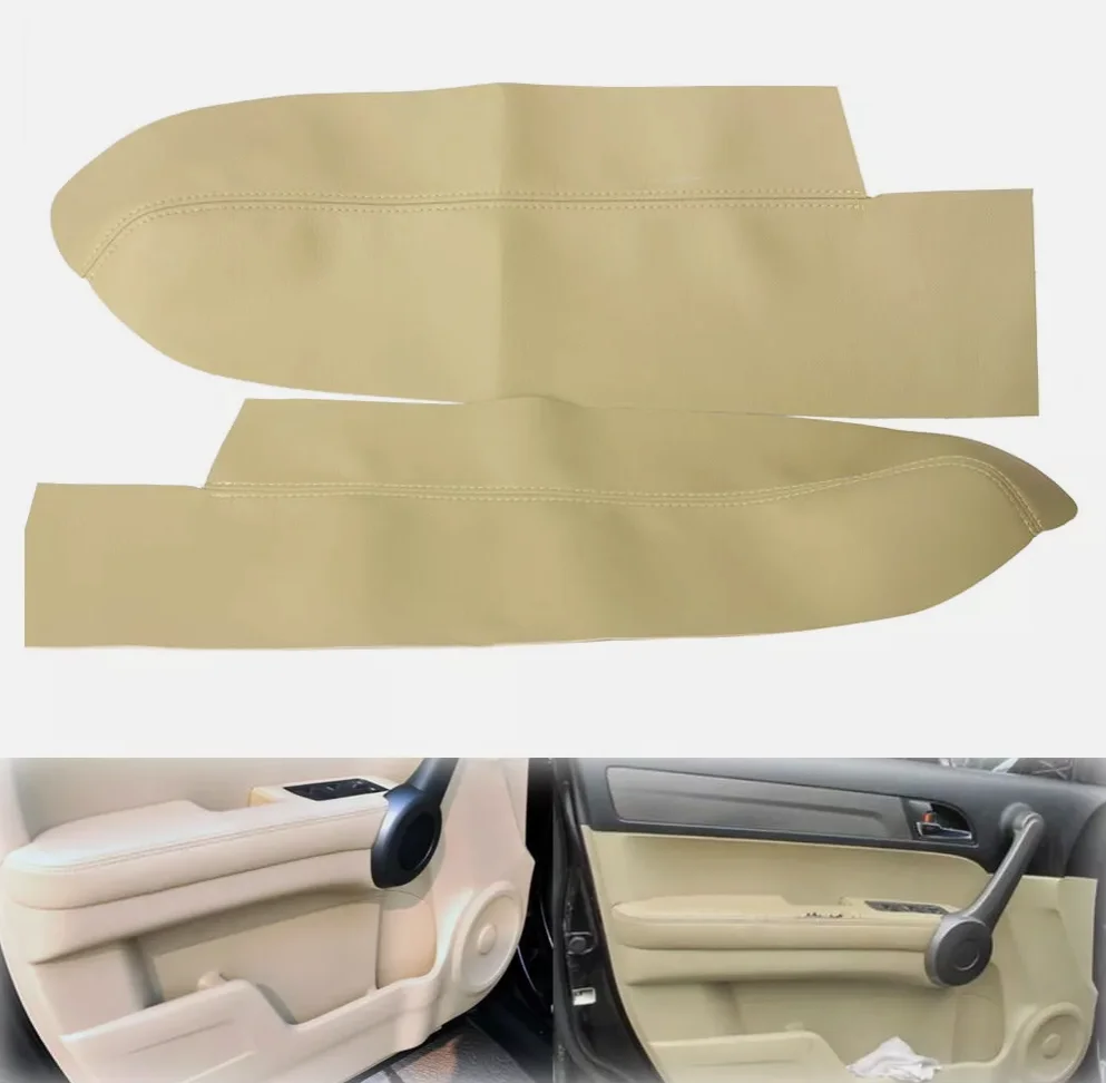 

Leather Front Door Panels Armrest Cover For 2007-2012 Honda CR-V CRV Beige