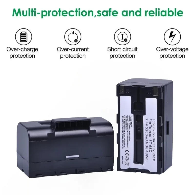 5200mAh BT-65Q BT65Q Battery for Topcon FC 200 2200 2500 GPT-7000i 7500 GTS-750 900 BT-60Q  BT-66Q BT-61Q  7.4V 38.48Wh
