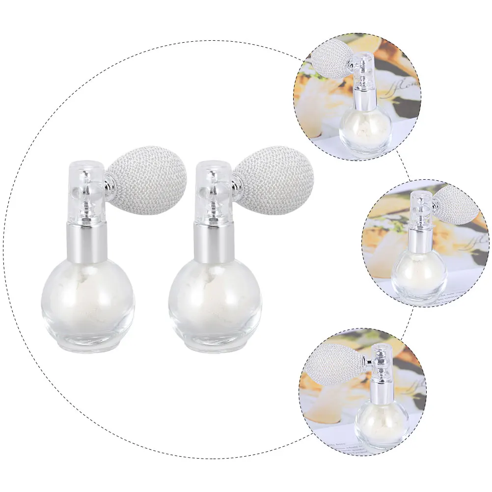 

2 Pcs Perfume Bottle Body Powder Spray Miss Sparkles Plastic Shimmery Glitter Sprayer