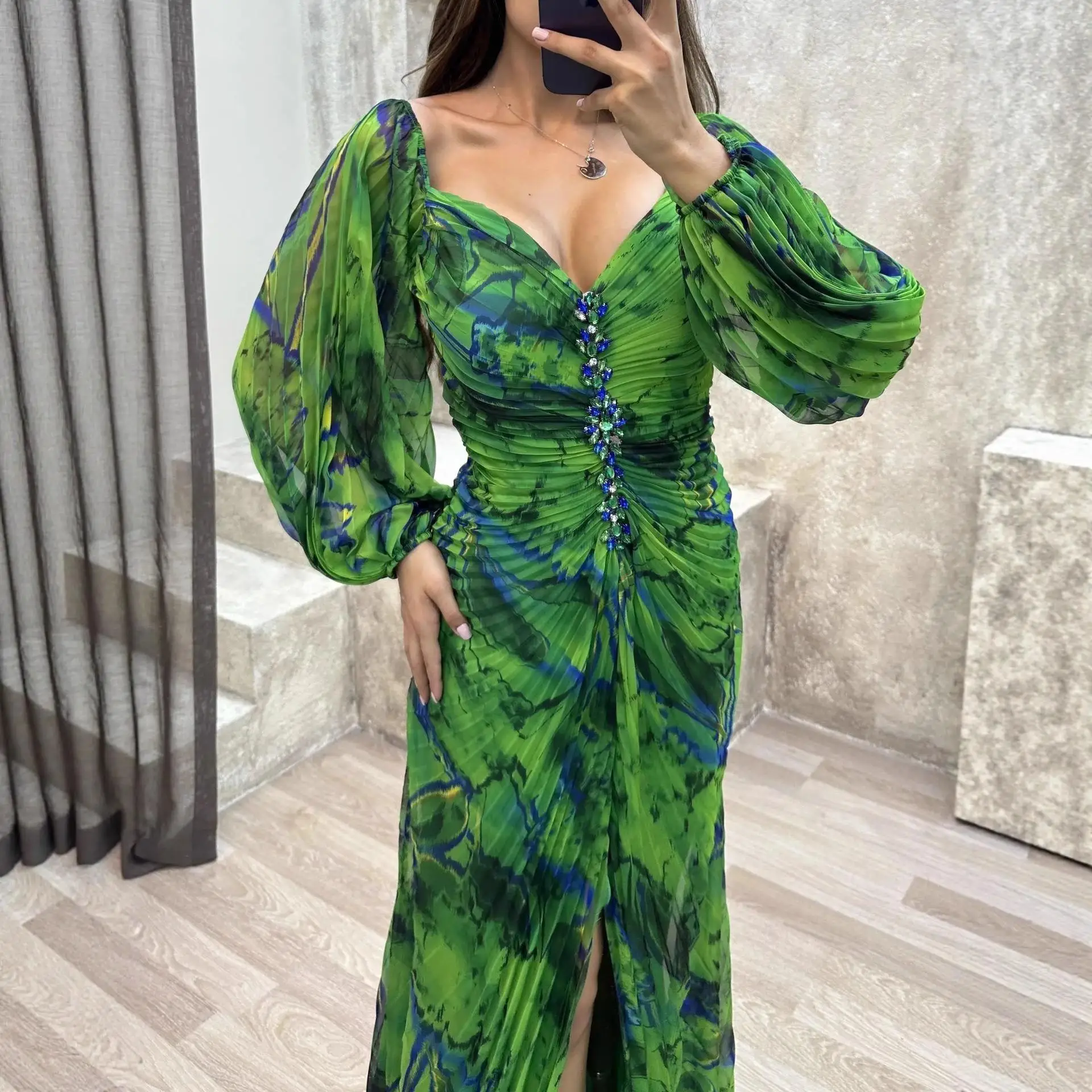 

Ближневосточное платье Long Sve 2021, плиссированное платье, свободное повседневное женское платье Dr Par на молнии, цельное происхождение, Китай, осенний сезон