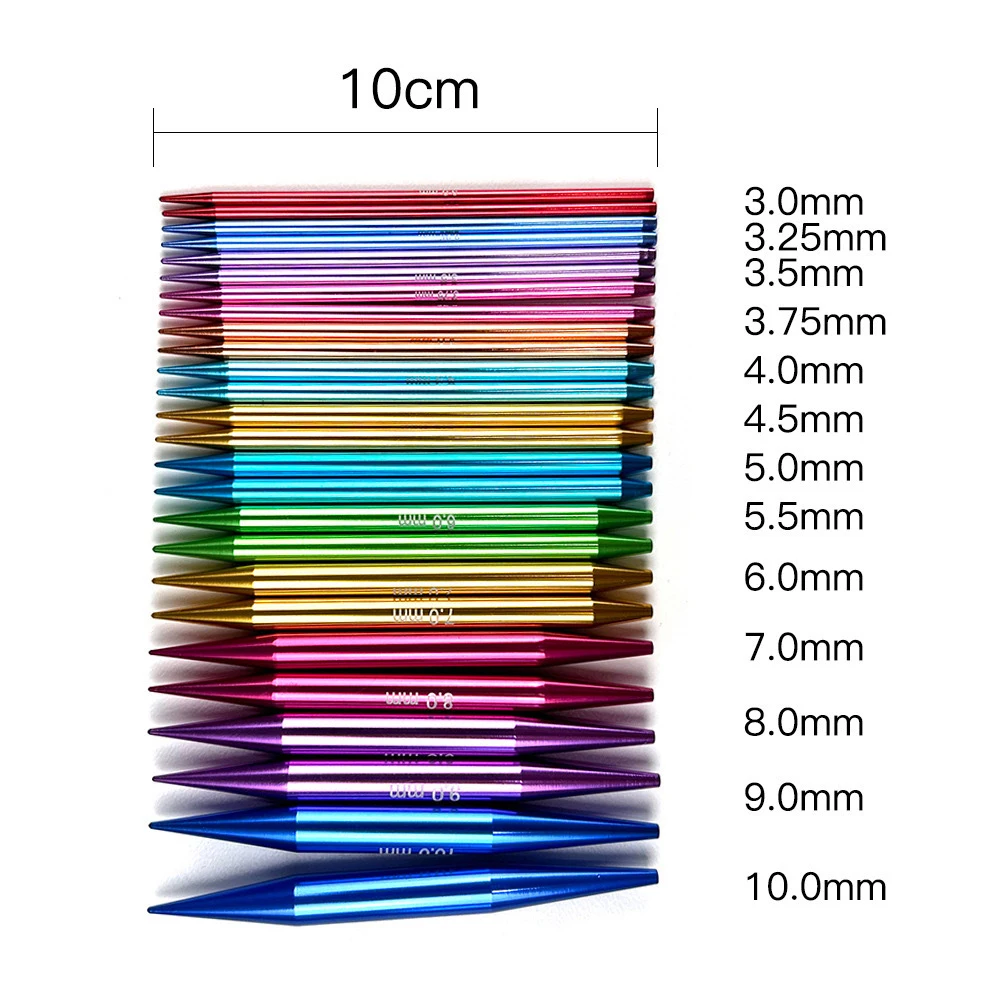 12/13 Pairs Interchangeable Circular Knitting Needles Set with Accessories 5.5cm-10cm Knitting Needles Sizes from 3.0mm to 10mm