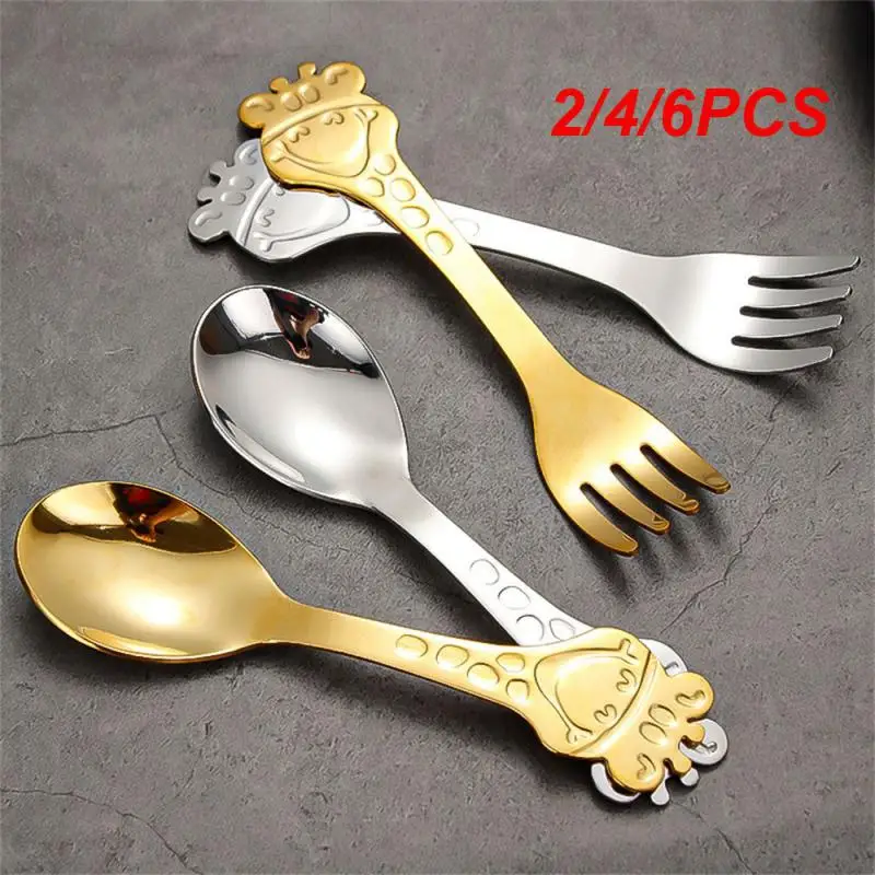 2/4/6PCS Spoon Versatile Safe For Children. Lovely High Demand Rich And Colorful Popular Choice Creative Dessert Spoon