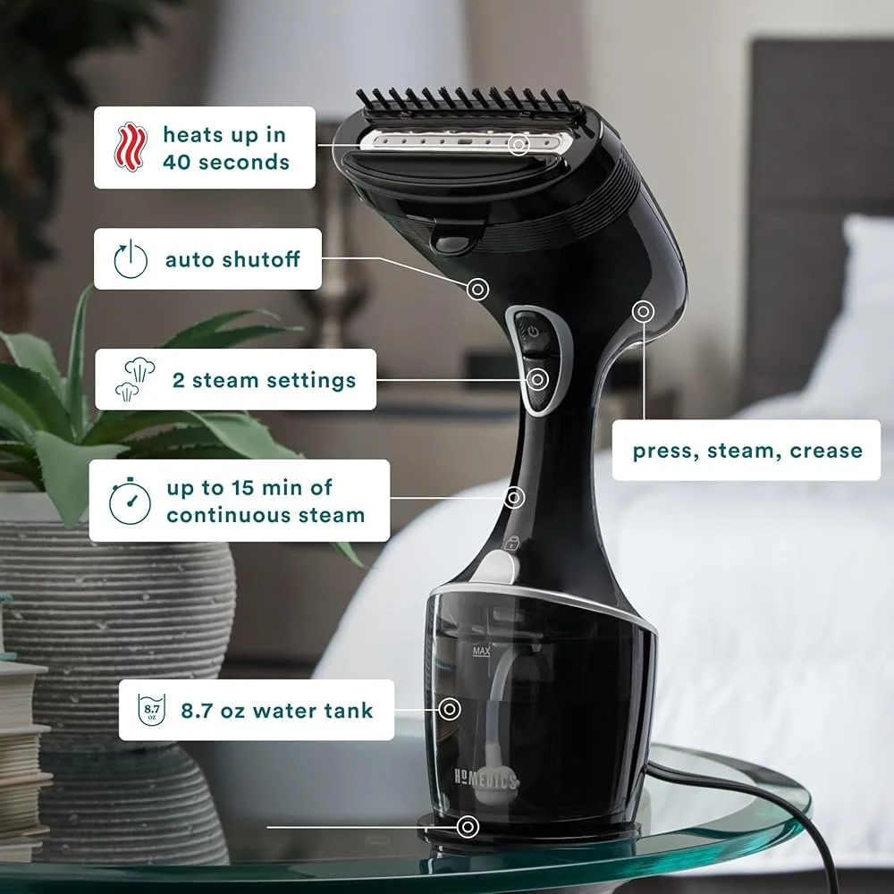 PerfectSteam-vaporizador de ropa portátil de lujo, tecnología Turbo, vapor continuo de 15min, accesorio de pliegue incorporado, calentamiento rápido