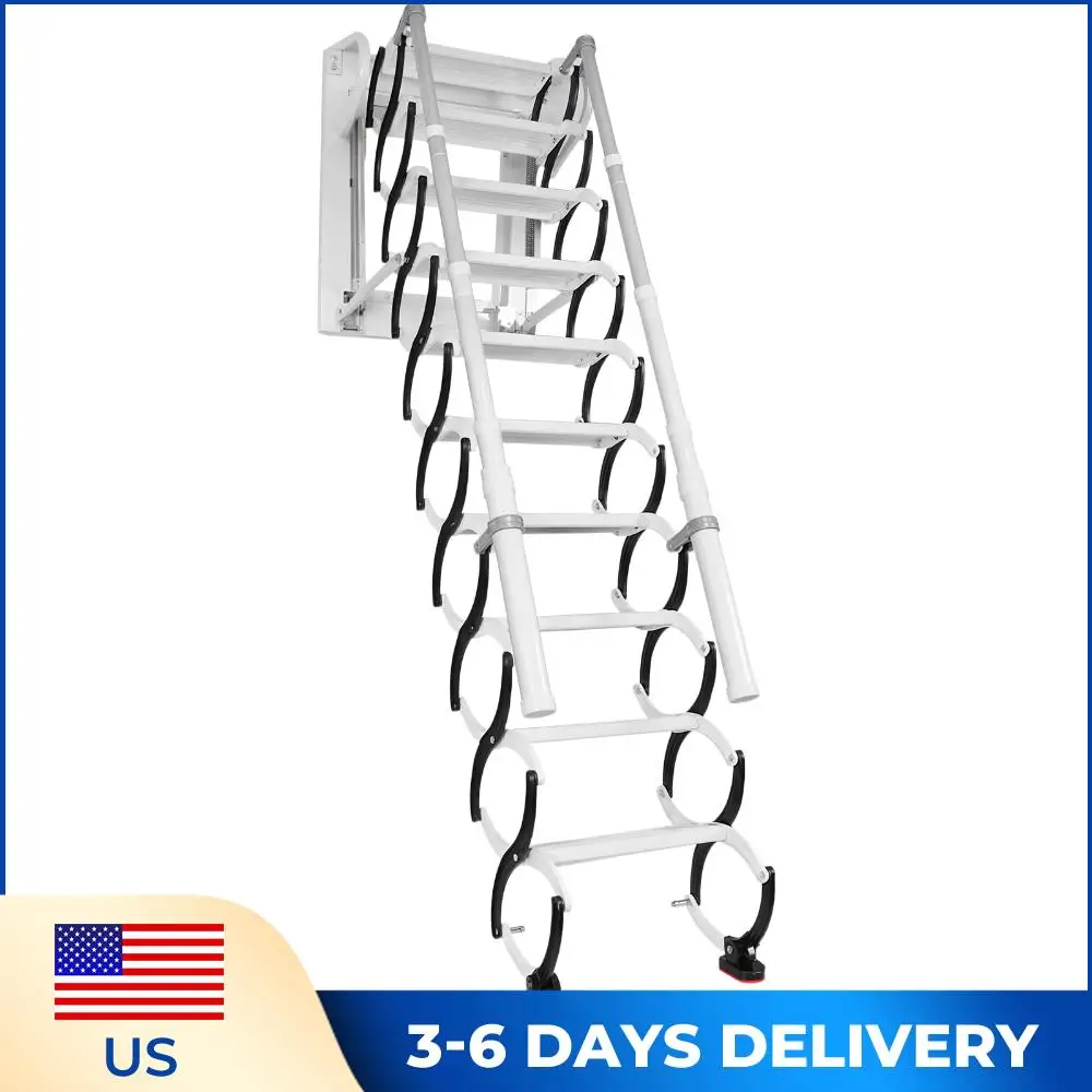 

Настенная складная лестница с поручнями, выдвижная лестница-стремянка для чердака, подвала, склада