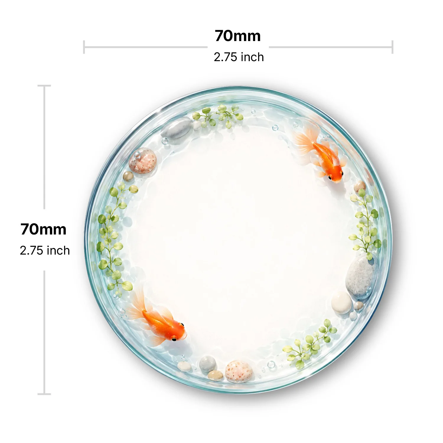 2PCS Goldfish Pond Round Sticky Notes 100 Sheets Orange Fish Aquatic Plant Memo Pads Office School Stationery