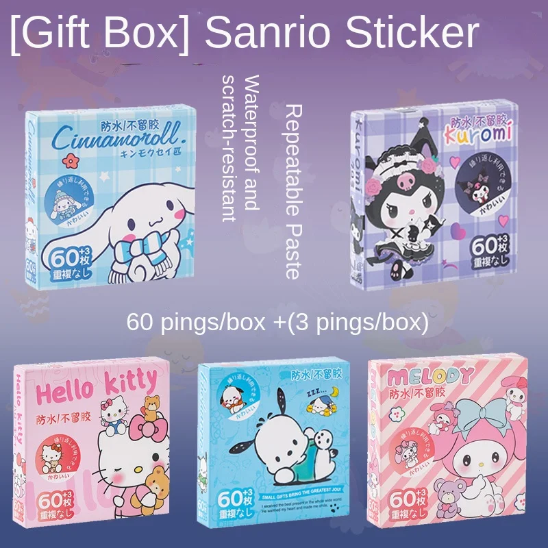 Sanrio Stickers Kulomi Handmade Account Stickers Handmade Account Gift Box Pack Pacha Jade Guigou Stickers Cartoon Stickers