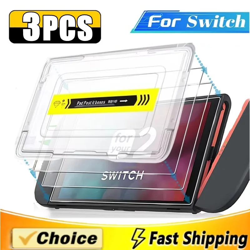 

3pcs Easy Installation Screen Protector for Nintendo Switch 2 Game Console Protector Tempered Glass for Nintendo Switch OLED